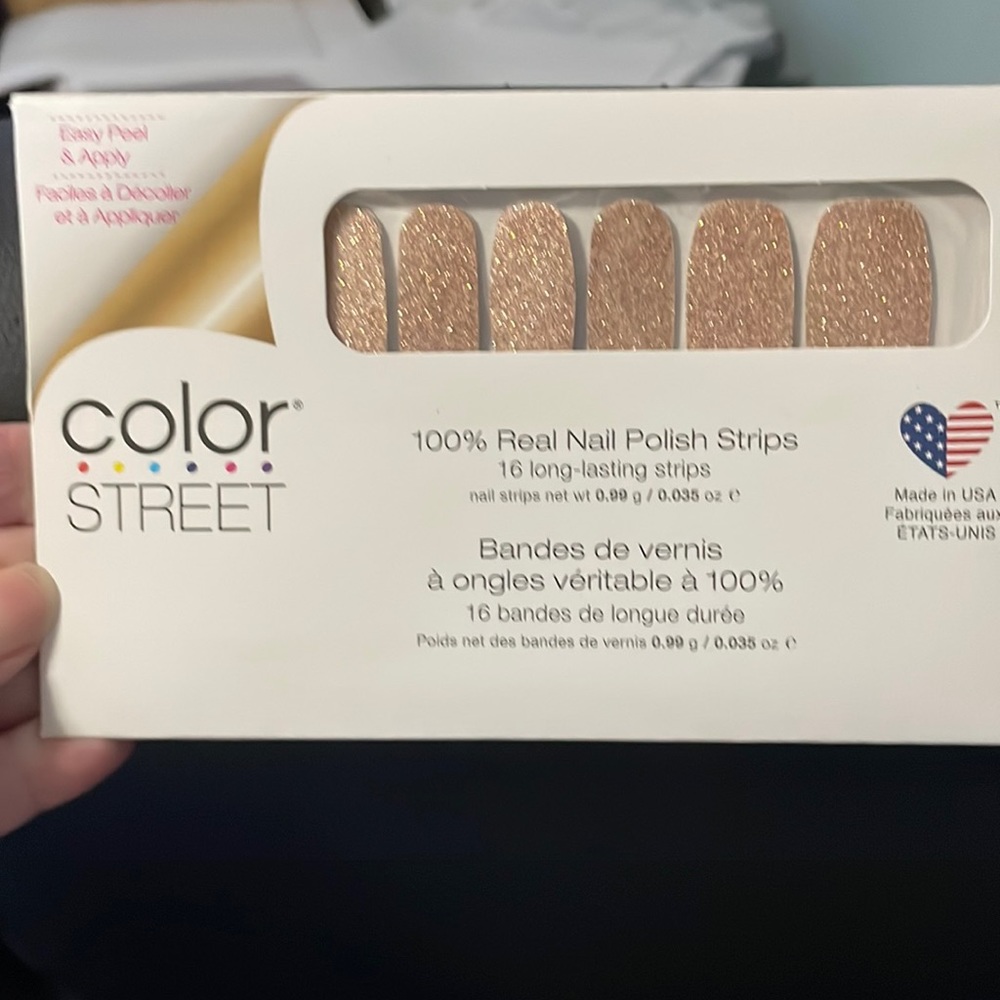 Color street gold sparkling nail polish strips